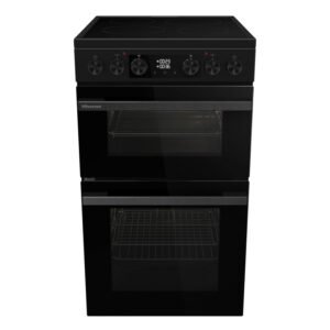 Electric Cooker 69L/43L Double Oven Air Fry Mode Ceramic Hob Black