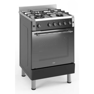 Freestanding Gas Cooker 59L 4 Burner Wok Burner Turbo Fan Stainless Steel