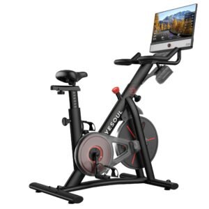 Indoor Spin Bike with 21.5 Inch Touchscreen and Six-Speaker Sound