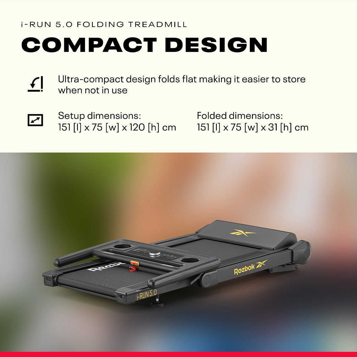Ultra-Compact Folding Treadmill 15 km/h, 12-level Incline, Folds to 31 cm - Image 3